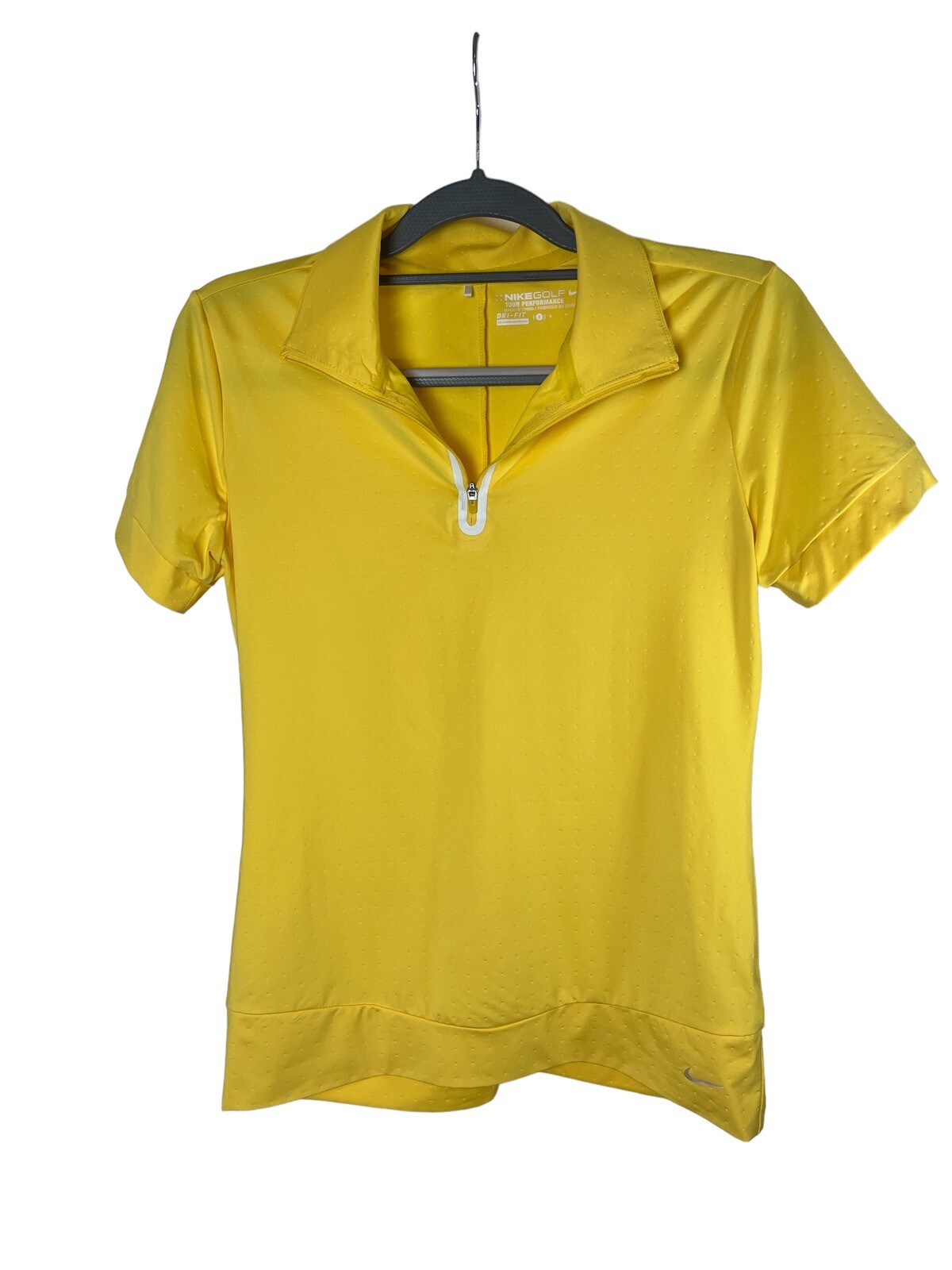 nike drifit womens Yellow golf polo shirt size small eBay