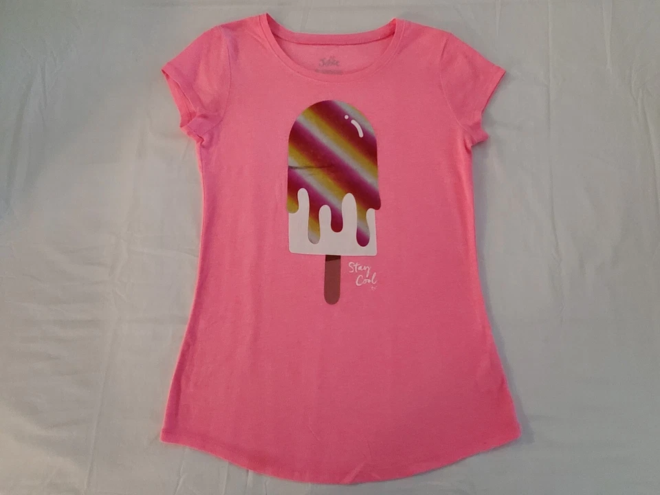 Conjunto de conjunto de 2 piezas leggings capri negros camiseta popcicle rosa justicia para niñas Foto 3 de 4