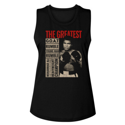Muhammad Ali The Goat Boxing Champ Rumble Young Man Women's Muscle Tank T Shirt