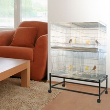 X-LARGE 2 of Galvanized Breeding Flight Bird Double Stand Cages Center Dividers