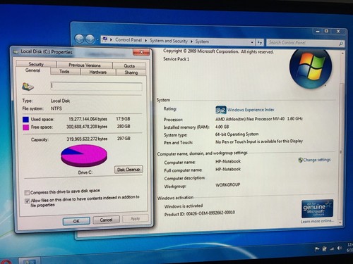 HP Pavillion D2 Notebook Computer 320GB HD, 4GB Ram - Picture 2 of 10