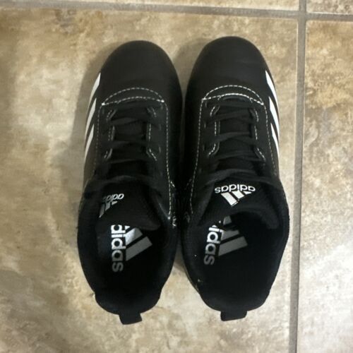 Kids Adidas Rundown Baseball Cleats Size 11k Black with White Stripes KS-2 - Picture 9 of 12