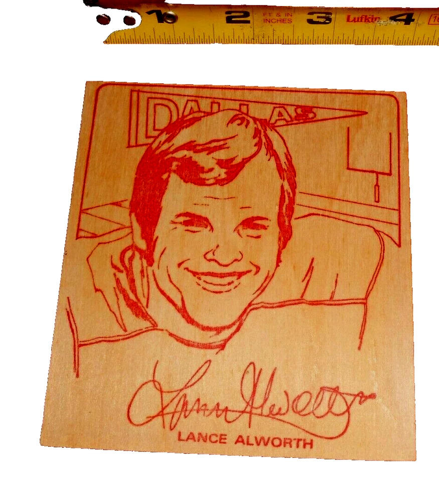 Posavasos de madera para jugadores de fútbol americano de la NFL de los años 60 Alworth, Butkus, Snell, Lamonica, etc. Lote 8 Foto 3 de 4