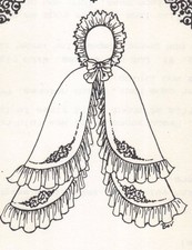18-19" Period DOLL DRESS PATTERN Victorian German French vintage look 350