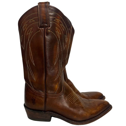 Frye Billy Short cowgirl boots womens 6.5B Distressed Brown  display picture 1