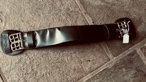 Schwarz DRESSURGURT Leder ROLLSCHNALLEN Enden 21" Sehr guter Zustand * Ainsley orthopädisch - Bild 1 von 3