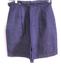 Retro 1950s vtg Carol Brent Shorts Women's High Waist Side Zip 24 x 5" Denim XS