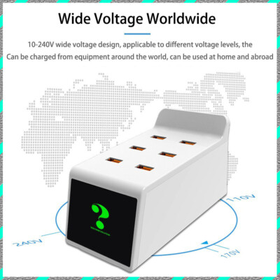 Lightweight mini multi-port 6USB 5V/8A smart safe charging center travel CDA31