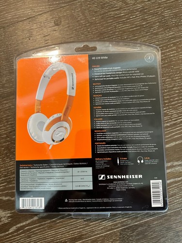 Brandneu Sennheiser Deep Bass Kick Stereo HD229 weiß orange Kopfhörer VERSIEGELT - Bild 4 von 8