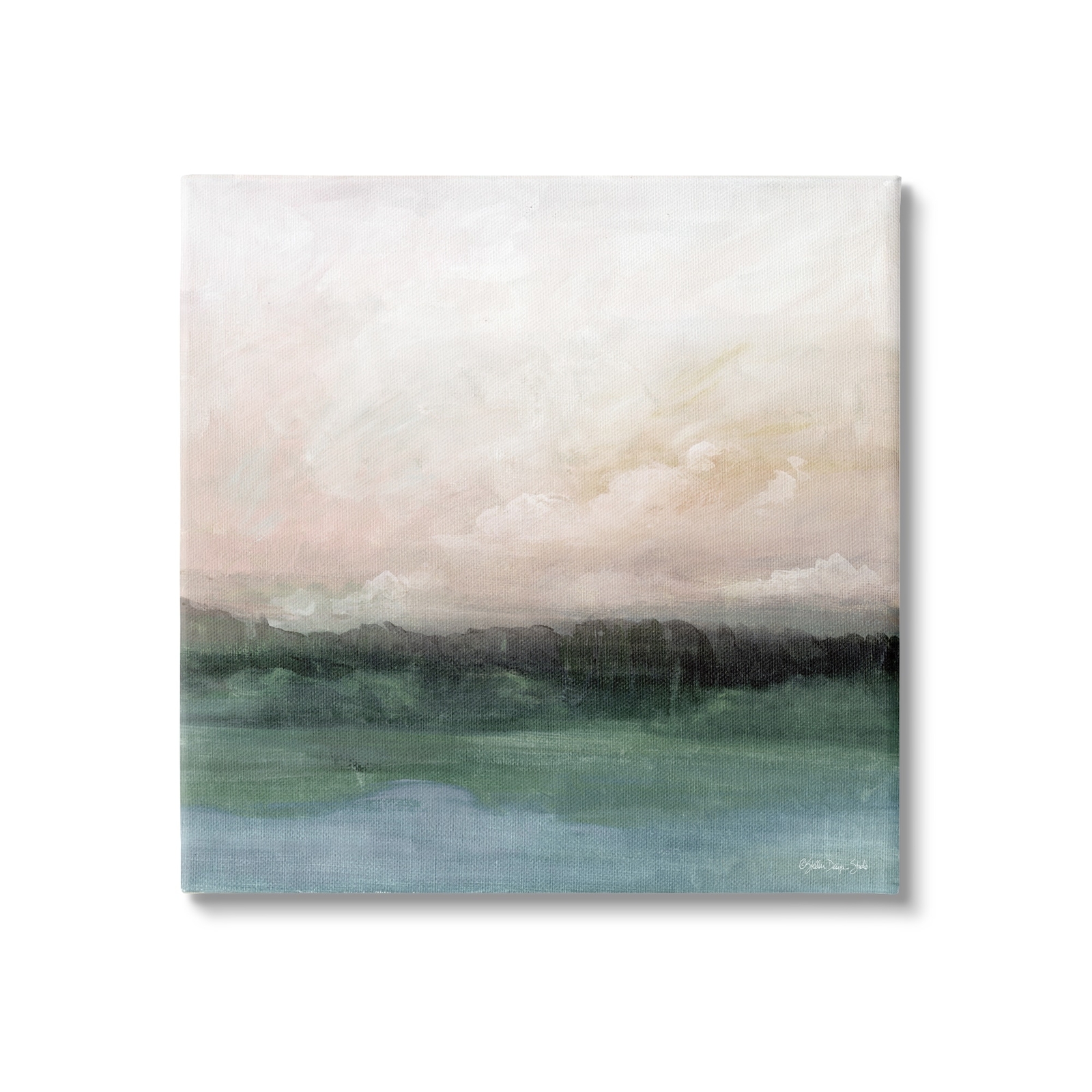 Stupell Rocky Sea Scenic View Impressionist Sublime Cloudy Skies Canvas Wall
