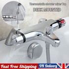 UK Modern Thermostatic Bath Shower Mixer Taps Deck Mounted Chrome Valve Bar Tap