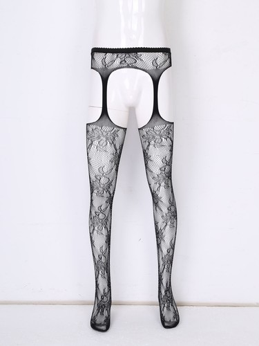 Collant homme résille transparent sans entrejambe sissy lingerie bas collants sous vêtement - Photo 107 sur 132