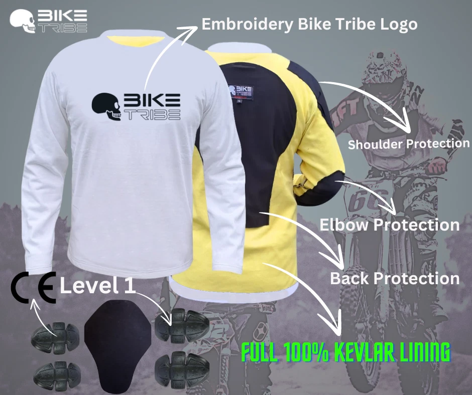 Motorbike, Motorcycle T-shirt Full Kevlar Lined and CE Armoured Bike Tribe ® - Image 2 of 4
