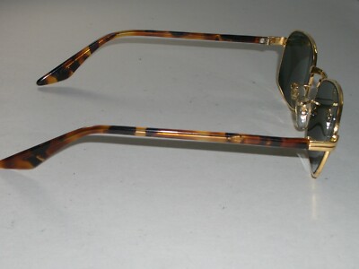 VINTAGE B&L RAY BAN W2190 GOLD/TORT G15 SLEEK RECTANGULAR CROSS