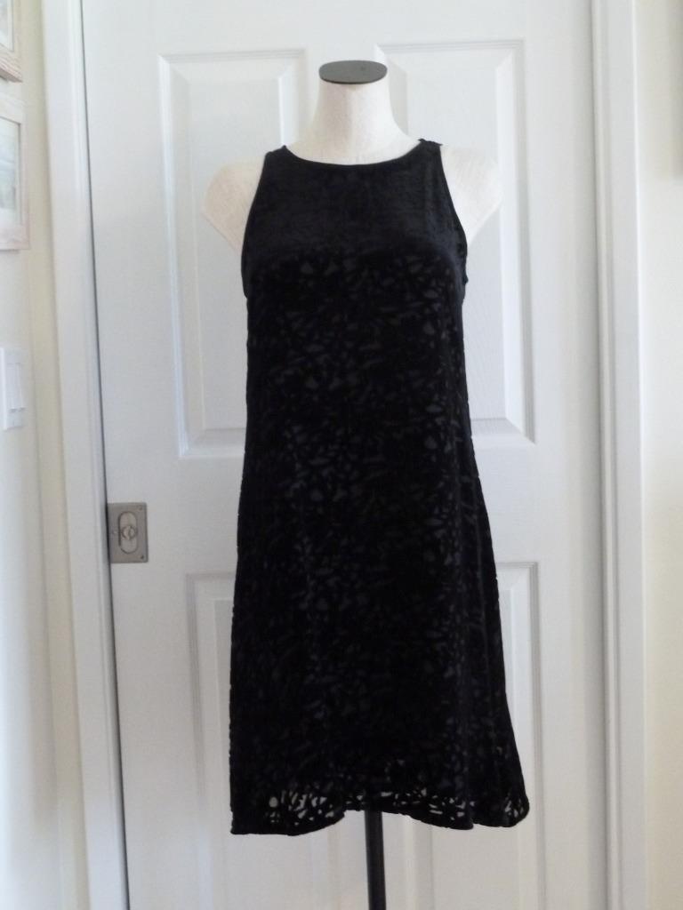 EILEEN FISHER Black Silk Rayon Velvet Burnout*Sil… - image 1