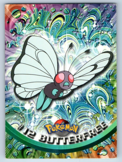 1999 Topps Non Chrome 12 Butterfree Pokemon Character Trading Card 
