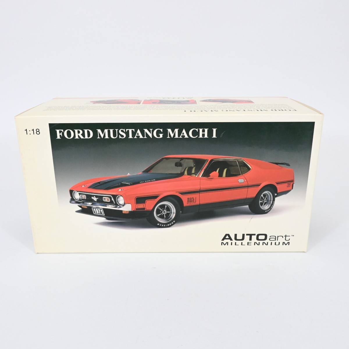 AUTOart Millennium 1/18 Ford Mustang Mach 1 Black Red Stripe