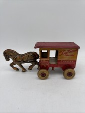 Vintage Marx Tin Litho Toytown Dairy Horse Drawn Wagon
