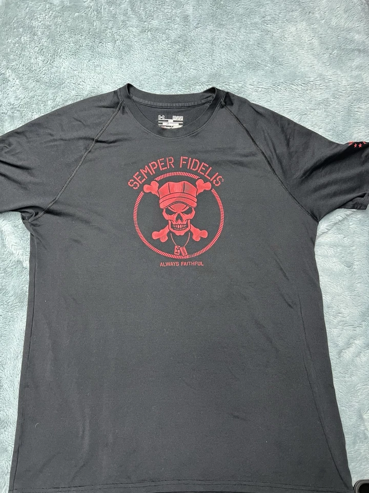 Camiseta Under Armour UA Heat-gear Semper Fidelis Always Faithful Skull Masculina Média - Imagem 2 de 4