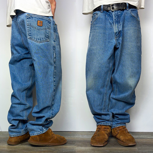 Carhartt B17-DST Relaxed Fit Men's Blue Denim Cotton Pants 38x32