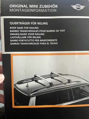 NEW FACTORY MINI CLUBMAN R55 ROOF RACK BASE BARS 82710435867 GENUINE GERMAN PART