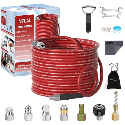 #ad #ad Sewer Jetter Kit 100FT 5800PSI 1 4 Inch NPT Pressure Washer Drain Cleaner NIFUAL $89.99