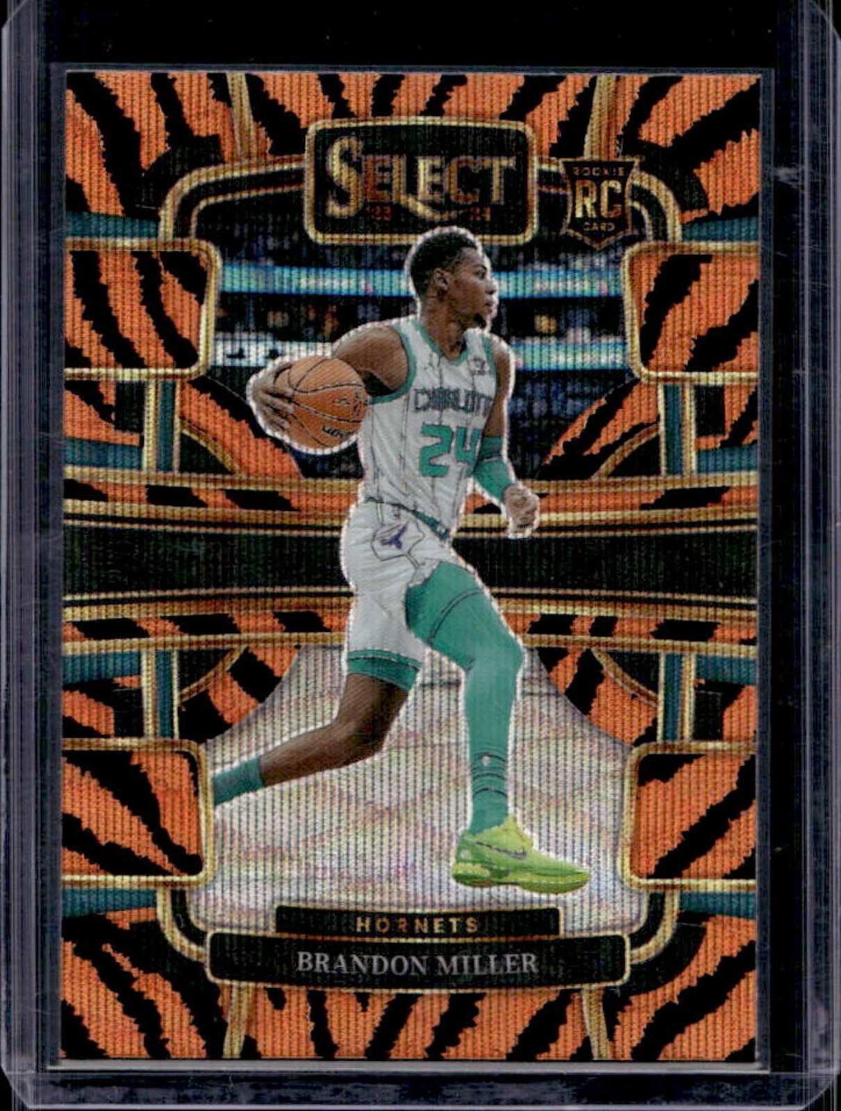 2023-24 Panini Select Brandon Miller SP Tiger Prizm RC Concourse #80 Hornets