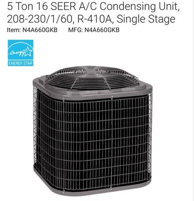ICP Ton 16 Seer Air Conditioner Condenser R410A N4A660GKB101