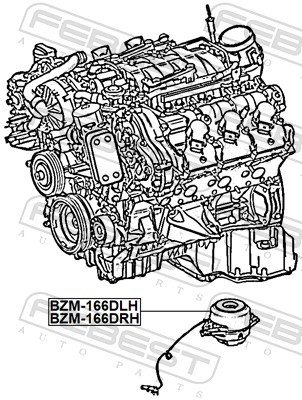Left FEBEST BZM-166DLH Engine Mounting for MERCEDES-BENZ