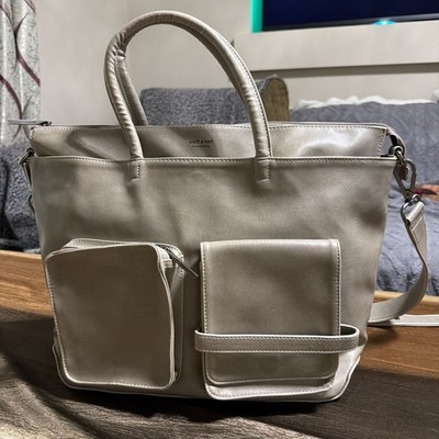 Matt & Nat Vegan Leather Tote Bag with Pouches   Taupe / Beige Shoulder Bag