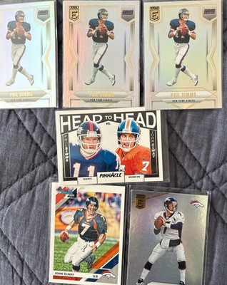 John Elway & Phil Simms Head To Head #11 6 Card Lot Elite #39 Elway #58 Simms +
