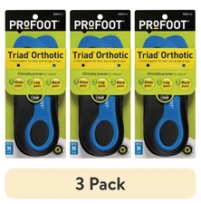 (3 pack) PROFOOT Triad Orthotic Insoles for Knee, Leg & Back Pain