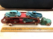 HUBLEY? ARCADE? CAR,TRUCK, CARRIER Hauler Truck & Trailer Cast Iron,Steel