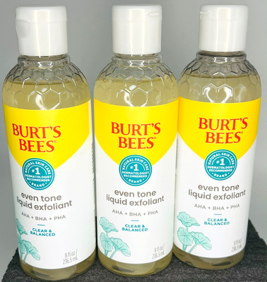 (3) Burts Bees Even Tone Liquid Exfoliant AHA + BHA + PHA ~ 8 fl oz each ~ NEW!!