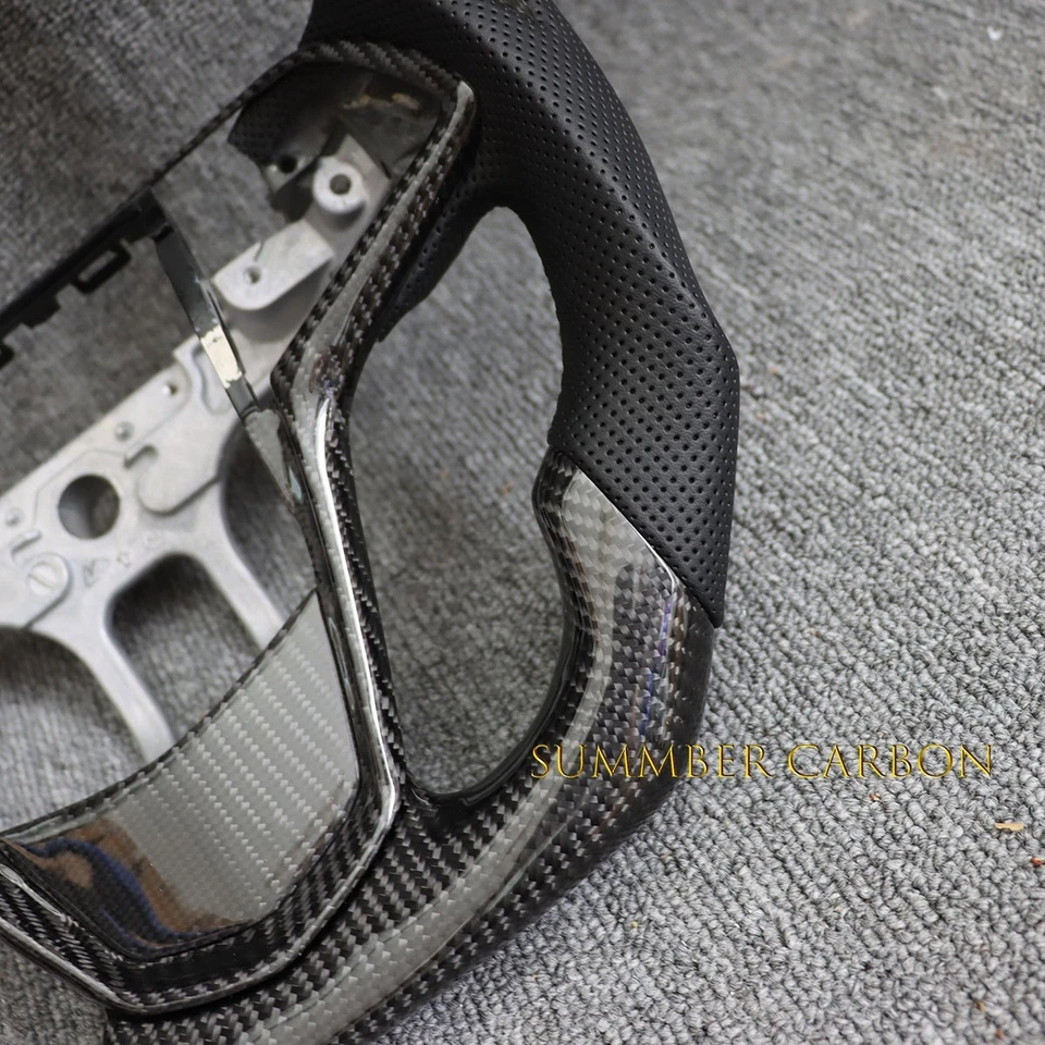100% Real Carbon Fiber Steering Wheel Fits For Cadillac ATS CTS 13-19 - Image 2 of 4