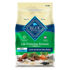 Blue Buffalo Life Protection Formula Adult Dry Dog Food, Lamb  Brown Rice,15lbs