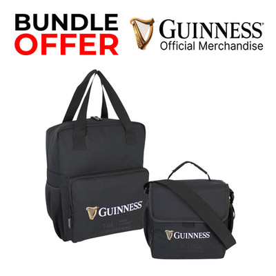 Guinness 9L & 16L Kühltasche Bundle Mittagessen Picknick Thermo BBQ Set Schwarz