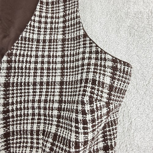 Forever 21 Juniors Brown Tweed Romper Wool Blend Plaid Houndstooth Size Large - Picture 2 of 24