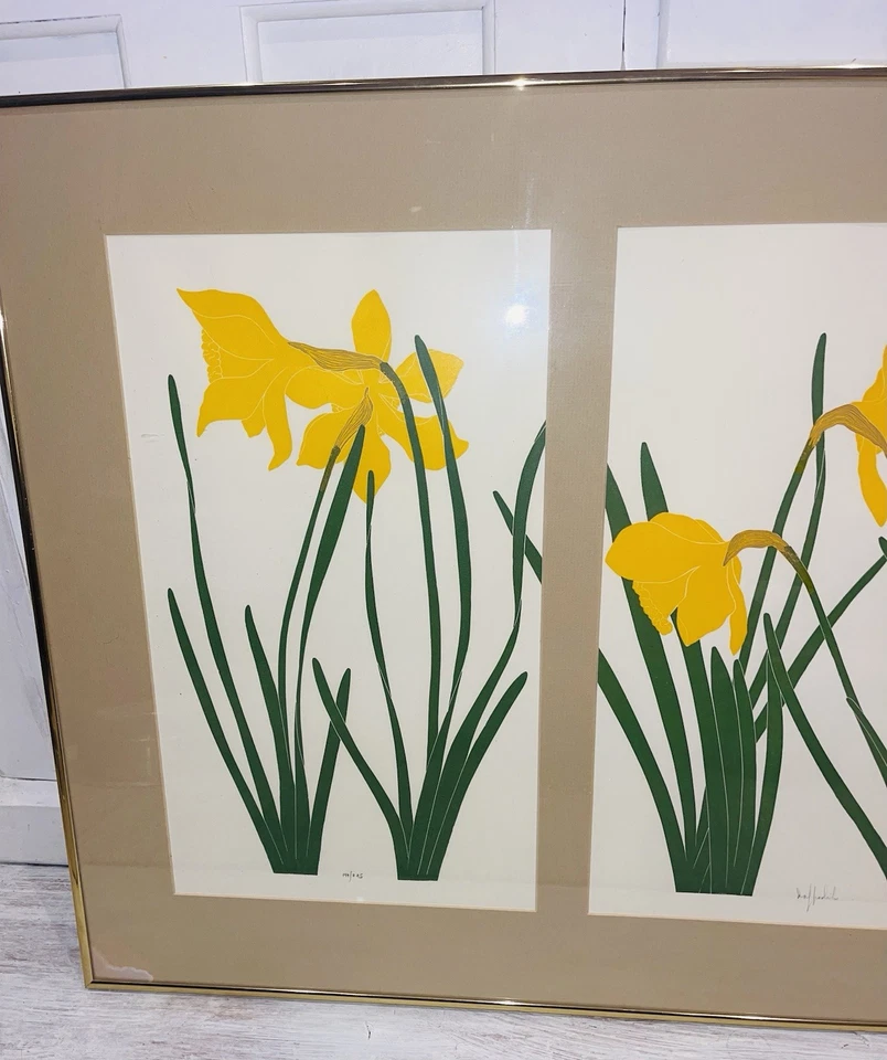 Henry Evans 1979 tríptico narciso 26,5 x 42,5 impresión firmada enmarcada 149/295 Foto 2 de 4