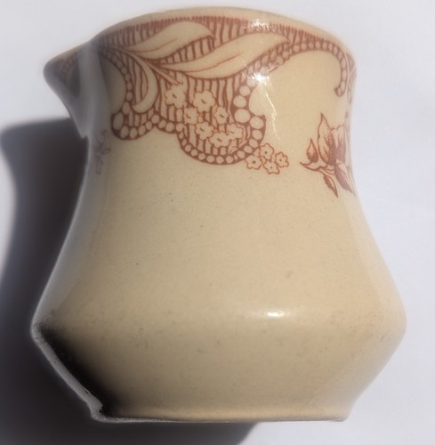 Vintage Shenango Restaurant Porzellan kleines Milchkännchen braun und hellbraun einige graue Flecken - Bild 6 von 9