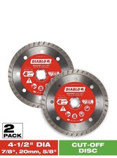 DIABLO 4-1/2 in. Turbo Rim Masonry Diamond Cut Off Blade Value Pack (2-Pack)