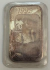 1 Ounce 1995 Christmas Stocking  Silver Bar - Toning No Reserve Low Start $0.99