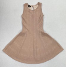 bebe Dress XS Pink Flirty Crochet Tank Sweater Fit  Flare Mini Dress