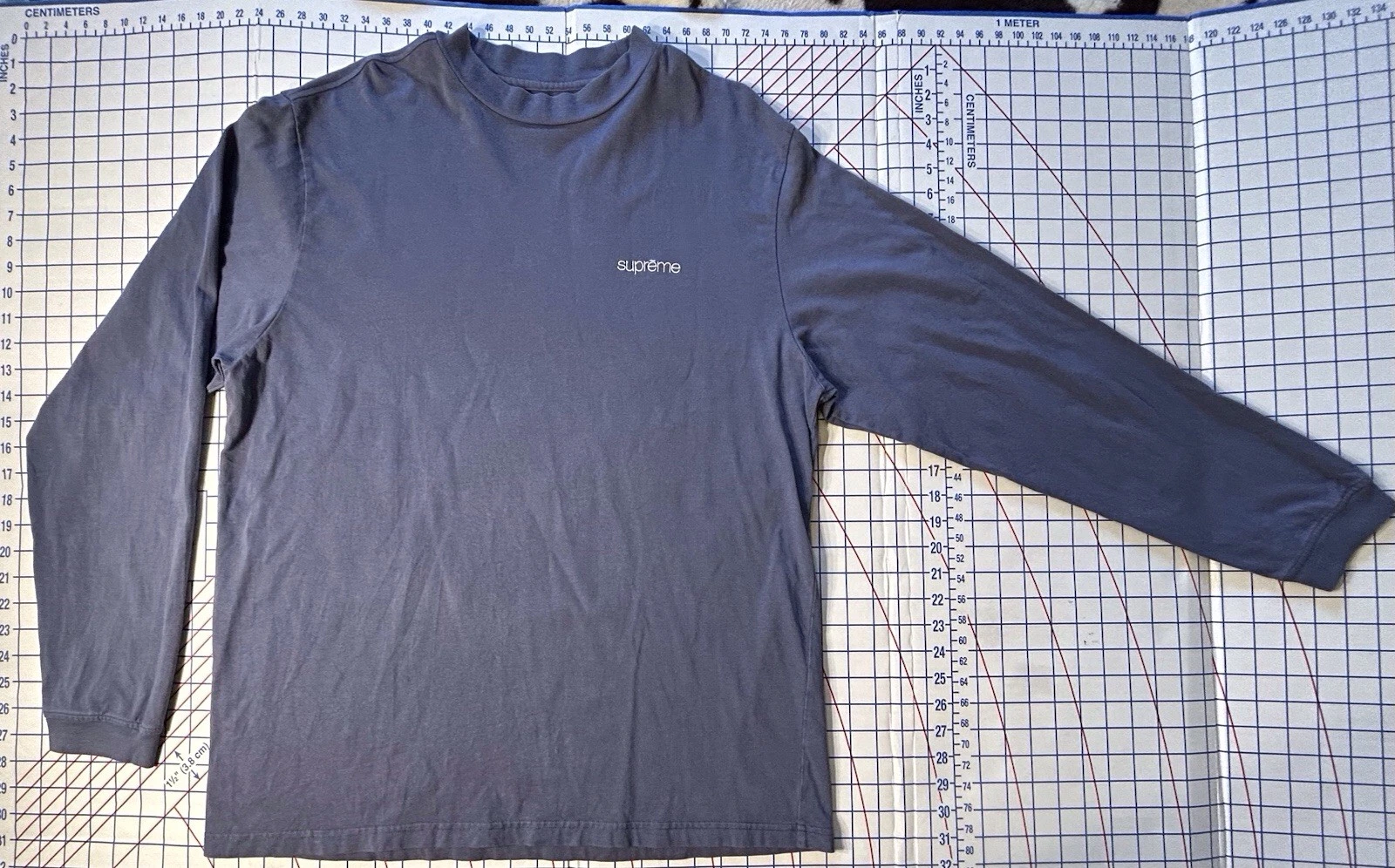 Chemise bleue à manches longues Supreme petit logo   Taille L