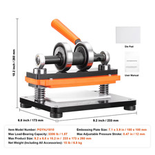 Leather Cutting Machine Embossing Plate Manual Die Cutter 0.47 in Pressure Strok