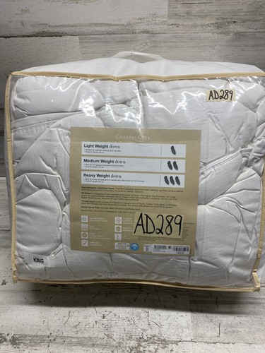 Charter Club Premium White Down King Comforter Heavy Weight New - Afbeelding 3 van 5