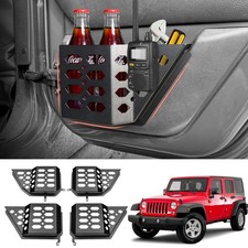 Upgraded Metal Front Door Storage Box Pockets for 2007-2018 Jeep Wrangler JK ...