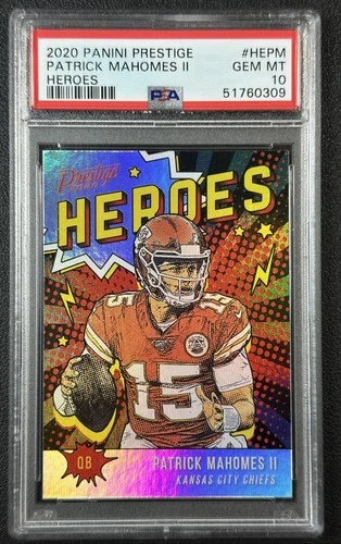 PATRICK MAHOMES II PSA 10 2020 PANINI PRESTIGE #HE-PM HEROES CHIEFS SP 309