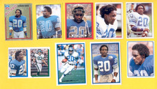 1981-1986 Topps BILLY SIMS Detroit Lions 9-Card Sticker Lot Rookie Red Border