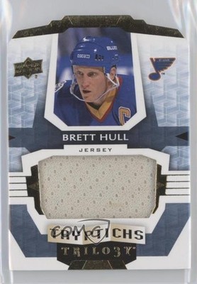 2016-17 Upper Deck Trilogy Tryptichs Autographs/Relics 34/49 Brett Hull HOF nr3